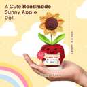 Gossby Handmade Positive Apple Crochet with Card - Thank You for Helping Me Grow - Teacher Appreciation Gift - Thank You, Birthday, Graduation, Last Day of School Gift for Teacher from Student