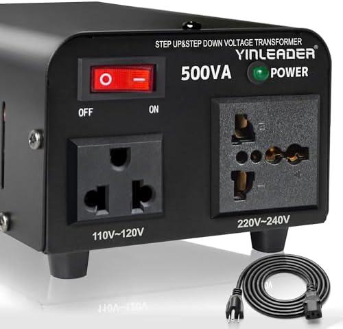 Yinleader 500W Voltage Transformer Power Converter(110V to 220V, 220V to 110V) Step Up/Down Converter 110/120 Volt - 220/240 Volt w/US Power Cord [300W Continuous Power]