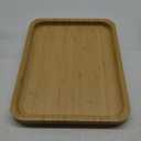 Bamber Large Size Bamboo Serving Tray, Rectangular, 15.5 x 11.8 x 0.8 Inches