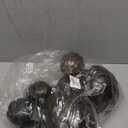 Winlyn 7 Pcs Assorted Artificial Gold Brush Black Pumpkins Rustic Decorative Halloween Faux Foam Pumpkins for Fall Halloween Thanksgiving Tabletop Centerpiece Mantel Kitchen Decor