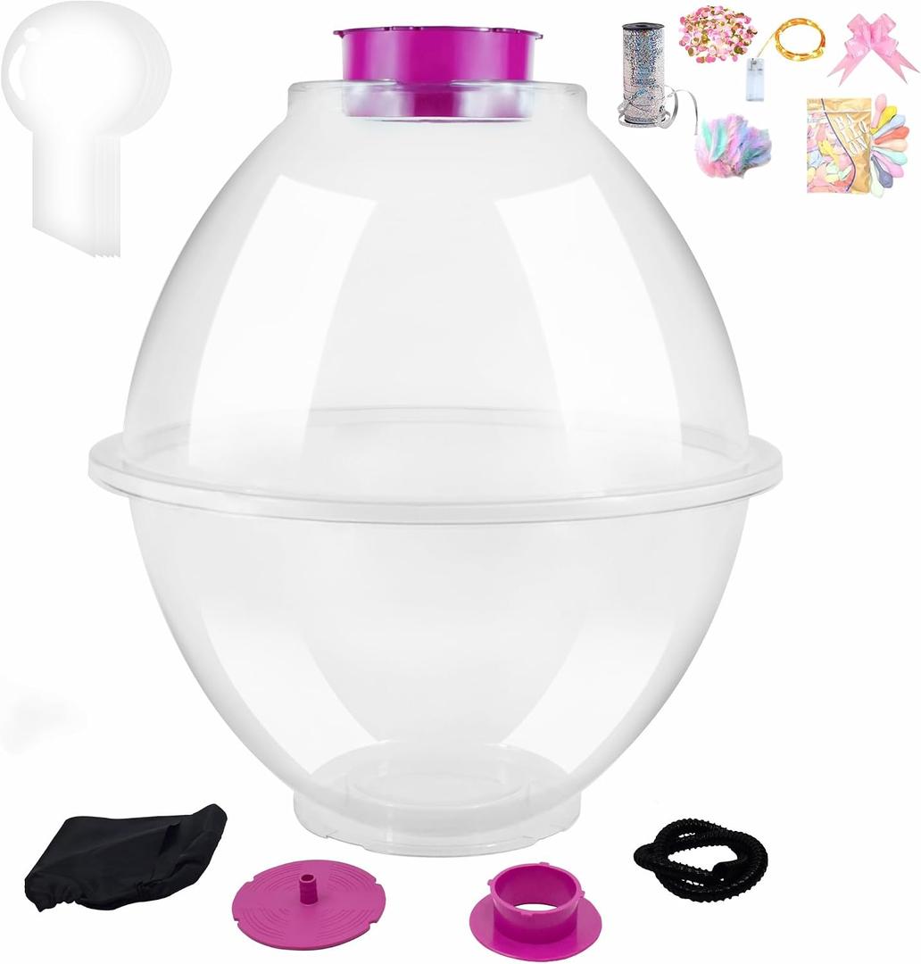 Balloon Stuffing Machine Balloon Stuffer Machine Kit With Balloon Flower Bouquet Filling Port With LED Lights PVC Balloons,  79 inch of light wire, 10 pieces of bow tie and a roll flash rope
