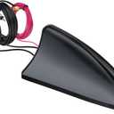 Bingfu FM/AM/DAB Digital Radio Shark Fin Antenna with 9-16V Wide Voltage IP65 Waterproof High Gain (17-23dB FM/21dB DAB) for Car/Truck/RV - Aerodynamic Black Design