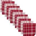 DII Waffle Weave Kitchen Collection, 100% Cotton, Dishcloth Set, Red 12 Piece
