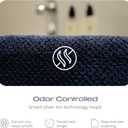 Navy Blue Bathroom Wash Cloths for Face Body & Showering, 4-Pack - Silver Infused 100% Organic Cotton Luxury Washcloths, 600 GSM, 12.9"x12.9" - Soft Thick Lint-Free Bath Wash Cloth Set