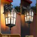 EDISHINE 20.2" Large Motion Sensor Outdoor Wall Lights, Dusk to Dawn Exterior Sconce with Water Ripple Glass, Waterproof Outside Porch Lighting Wall Mount Fixture for Front Door Garage