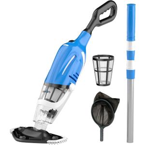 SOYUS Cordless Pool Vacuum for Above Ground Pool with a Telescopic Pole, Suction up to 18.5 Gallons per Minute, 80 Mins Runtime, Handheld Rechargeable Pool Cleaner for Inground Pools