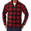 Amazon Essentials Men's Full-Zip Polar Fleece Jacket, Red Buffalo, X-Small