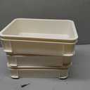 Extra-Large Stackable Storage Bin with Open Top for Quick Access! Heavy-Duty Desktop Organizer for Office, Living Room, & Bathroom.10.63''*7.4''* 2.95''(Beige, 4Medium)