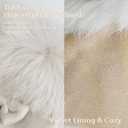 Vagasi Women Touch Screen Gloves, Fleece Lined Winter Gloves for Ladies, Thermal Suede Gloves Fur Cuff for Girls Gifts (Beige-white)