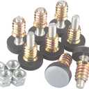 Furniture Leveler PTFE(Teflon) Bottom(20mm Base),Threaded Shank(1/4-20) Adjust Pads,Table/Chair/Cabinet/Sofa Medium Adjustable Legs Leveling,Nuts Installation and Floor Protection(8 Pack)