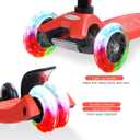 3 Wheel Scooter for Kids Ages 6-12,Kids Scooter with Light Up Wheels, Sturdy Deck Design, and 4 Height Adjustable Suitable for Kid Ages 3-12