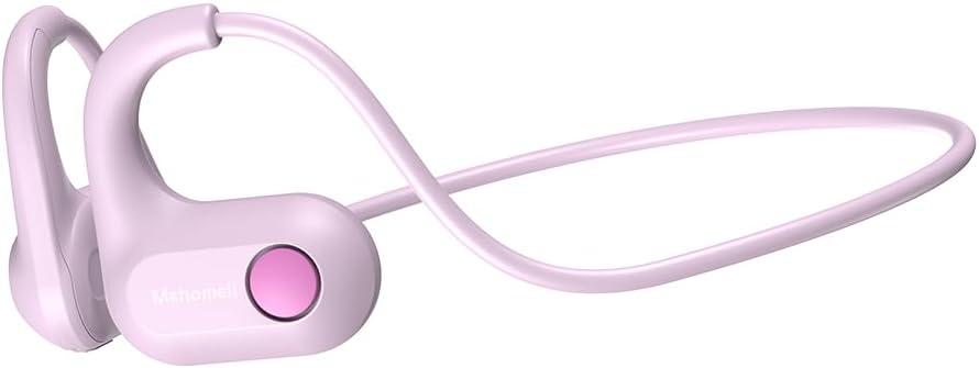 Kids Bluetooth Headphones, Bluetooth 5.4 Air Conduction Open Ear Headphones, Ultra-Light, Stereo Sound with Mic, IPX5 Waterproof, 15H Playtime, Perfect for School and Outdoor Activities-Pink