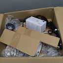 Modern Floor Lamp, 3-Ways Dimmable Standing Lamp with Linen Shade, Adjustable Height, Foot-Step Switch, Reading Lamp for Living Room, Bedroom, Office, 9W Bulb Included (Black)