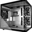 MOROVOL MATX PC Case,270 Panoramic Tempered Glass Panel Gaming PC Case,3 Fans Pre-Installed Micro-ATX Computer Case, USB 3.0,Black(V3) 