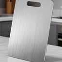 Katuchef Titanium Cutting Board - Upgraded 100% Pure Titanium Cutting Boards for Kitchen Non Toxic, Double-Grade Hygiene Durable Non Moldy Dishwasher Safe Metal Board Gift (2PC 12 * 18 Inch)