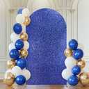 Wish Care 6.6FT Royal Blue Arch Cover-Sequin Spandex Fitted Wedding Arch Cover Round Top Chiara Background Covers for Birthday Party Baby Shower Photo Arch Stand Decoration