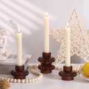 Taper Glass Candlestick Holders Tealight Candle Holders for Table Centerpieces, Fall Wedding Decor and Dinner Party Halloween Thanksgiving Decor (8 Pcs, Brown)