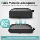 Veken 11 Set Compression Packing Cubes for Travel Essentials,Compressible Expandable Large Luggage Suitcase Organizer Bags for Clothing,Durable Space Saver Storage Bags with Toiletry Bags(Black)