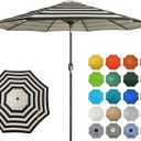 Blissun 10FT Outdoor Patio Umbrella, Outdoor Table Umbrella, Yard Umbrella, Market Umbrella with 8 Sturdy Ribs, Push Button Tilt and Crank