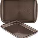 Circulon Nonstick Bakeware Set with Nonstick Cookie Sheets / Baking Sheets - 2 Piece, Chocolate Brown , Set (9" x 13" & 10" x 15")