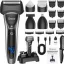Electric Razor for Men, Waterproof Foil Shaver with Beard Trimmer and Body Groomer, Rechargeable with Charging Stand