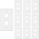 VCE 2 Port Keystone Wall Plate UL Listed (10-Pack), Single Gang Wall Plates for RJ45 Keystone Jack and Modular Inserts, White