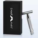 Classic Double Edge Safety Shaving Razor, Pure Copper Handle,1 Razor + 10 pcs Super Stainless Steel Blades
