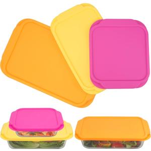 Silicone Lids for Pyrex 222232233222-D232-D233-D Glass Baking Dish, 3 Pack Silicone Lids for Pyrex Glass Baking Dish, Dishwasher & Freezer & Microwave Safe (Baking Dish Not included)
