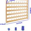 NW 54 Spools Wooden Thread Holder Sewing and Embroidery Thread Rack and Organizer Thread Rack for Sewing with Hanging Hooks for Wall