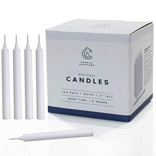 Candle Charisma 100 White Spell Candles - 4" Unscented Paraffin Chime Candles, Smokeless & Dripless, Colored Candles, 1.5 Hours Burn Time 0.4" Thick Taper Candles for Rituals, Witchcraft and Parties, 23 boxes (100 Pcs in 1 box)