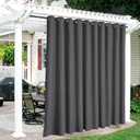 RYB HOME Blackout Outdoor Curtains - Heavy Duty Waterproof Windproof Privacy Curtains Insulated for Cabana Patio Door Lanai Terrace Garden Lawn, W 150 x L 95, 1 Pc, Gray (Grey)