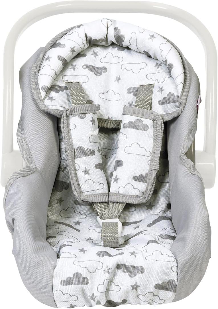 Adora Twinkle Stars Baby Doll Car Seat, Creative, Stylish and Functional Doll Accessory That Fits Dolls up to 20", Plush Toys or Stuffed Animals for Ages 2 and Up - White Handle