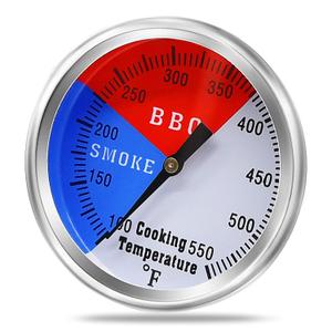 Criditpid 2inch BBQ Thermometer Smoker Temperature Gauge Grill Thermometer for Charcoal Grill Pit Smoker Meat Cooking, Universal Temp Gauge Smoker Thermometer with Fahrenheit and Heat Indicator (2'' Dial - 1Pcs)