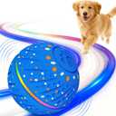 Interactive Dog Toys Dog Ball - 3 Modes Auto Rolling & Bouncing Ball with RGB Light, Durable E-TPU Play Ball for Small Medium Dogs(Blue)