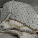 Area Rug for Living Room Bedroom, 4X6 Feet Soft Shaggy Rug, Plush Fluffy Rugs, Modern Moroccan Geometric Carpets, Anti-Skid Durable Carpet for Kids Dorm Nursery, Home Decor Aesthetic, White and Beige