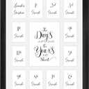 School Year Picture Frame K-12 Collage Photo Graduation Black Solid Wood Frames for Wall Hanging and Table Top Display 13 Openings White k-12 Kindergarten to 12th Grade High