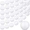 40 Pcs 3 Inch White Chinese Paper Lanterns Wedding Party Decorative Japanese Hanging Round Paper Lanterns Lamp for Weddings,Christmas Trees, Parties Home Decor