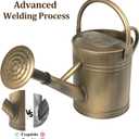 1 Gallon Galvanized Metal Watering Can, Retro Bronze Tone with Detachable Spout, Vintage Rustic Decorative Water Pot for Home Garden Indoor Outdoor Plants