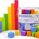 Pairez Toys Foam Counting Blocks, 105 Pieces 1 Inch Soft Rainbow Math Counters Cubes, Math Manipulatives Preschool, Classroom Learning Supplies, Stacking Blocks for Kids Ages 3+