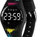 Kids Watches for Girls Boys Digital Sport Watch with Step Counter Pedometer Vibration Alarm Clock, No App Waterproof Fitness Tracker Kids Watch Boys Girls Teens Students Ages 5-16 (110-F-Craffiti)