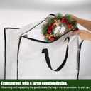 5 Pack Clear Christmas Wreath Storage Container, 26" Large Plastic Garland Container, Large Square Gift Bag Storage Organizer, Garland Decor Organizer Clear Storage Bags for Xmas Seasonal Wreath