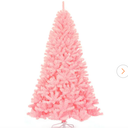 6 ft. Unlit Hinged Artificial Christmas Tree Full Fir Tree New PVC with Metal Stand Pink