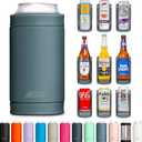 DUALIE 3 in 1 Insulated Can Cooler - 15+ Colors - Universal Size for 12 oz Cans, Slim Cans, and Bottles (Stone Blue)