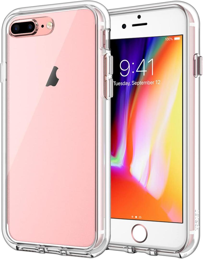 JETech Case for iPhone 8 Plus and iPhone 7 Plus 5.5-Inch, Non-Yellowing Shockproof Phone Bumper Cover, Anti-Scratch Clear Back (Clear)