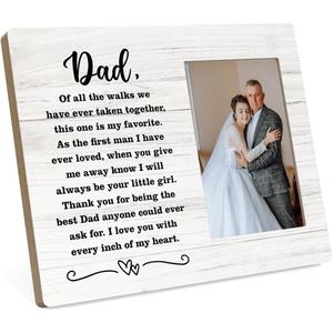 Father of The Bride Gifts, Wedding Gifts for Dad from Bride Daughter, Gift for the Dad of the Daughter, Marriage Blessing present, Personalized Gift for Wedding Picture Frame