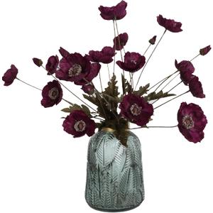 IPOPU Burgundy Silk Flowers 6PCS Fake Poppies Artificial Flowers for Veterans Day Floral Centerpieces, Tables, Wedding Decorations, Reception, Vase not included