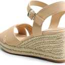 DREAM PAIRS Espadrille Dressy Wedge Sandals, Women's Platform Sandals Casual Summer, Comfortable High Heeled Wedges with Adjustable Buckle, 8