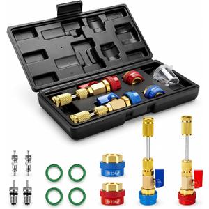 AC Valve Core Removal Tool, R134a R1234yf R22 Valve Core Remover Installer Tool Kit for Automotive Air Conditioning Systems, AC Valve Core Tool for Standard JRA and Schrader Valve