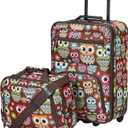 Rockland Fashion Softside Upright Luggage Set, Expandable, Owl, 2-Piece (14/19)