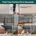 Cumbor 29.7 - 51.5" Extra Wide Baby Gate for Stairs, Pressure-Mounted Dog Gates for Doorways & Hallways, Auto-Close Walk-Through, No-Trip Design, Child Proof Safety, Dog/Pet Gate for Indoor Use, Black